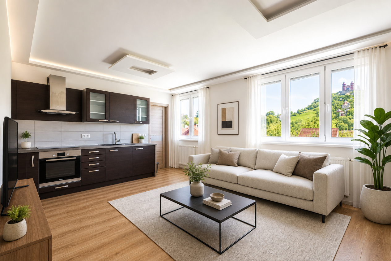NA PREDAJ, apartmán s najkrajším výhľadom na Kalváriu, Banská Štiavnica